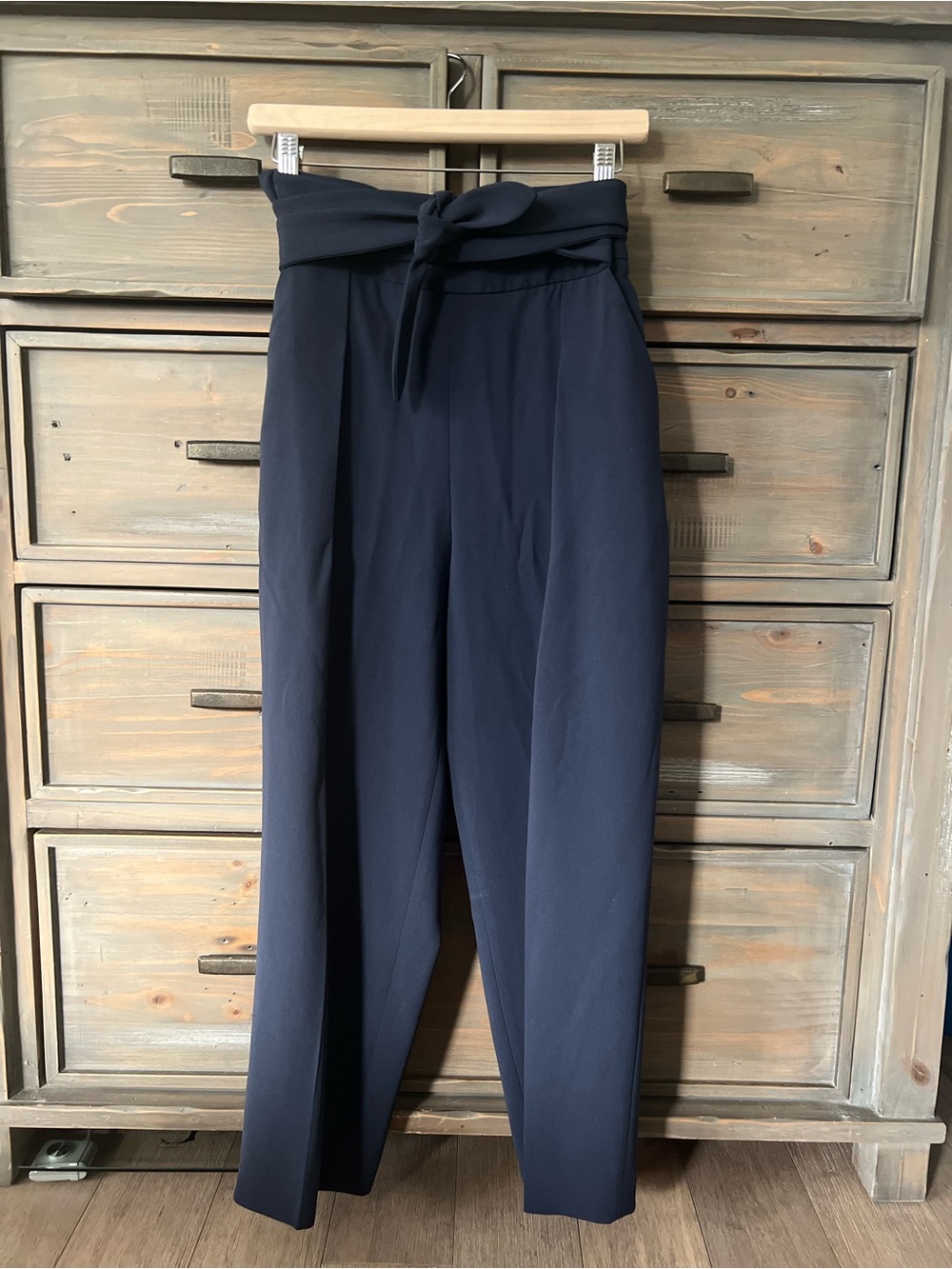 Wilfred Navy Paperbag Waist Tie Pants